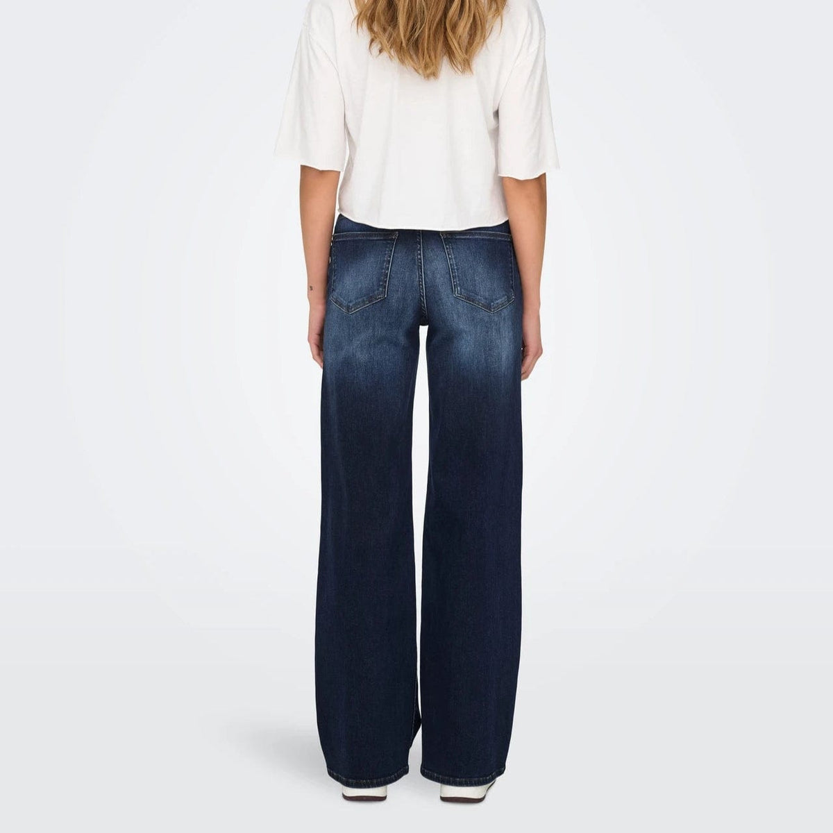 ONLY ONLMADISON High waist Wide Leg Fit Jeans In Dark Blue Denim