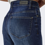 ONLY ONLMADISON High waist Wide Leg Fit Jeans In Dark Blue Denim