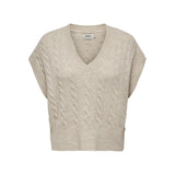 ONLY ONLMELODY Knitted Vest In Oatmeal
