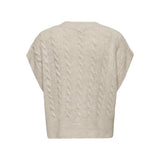 ONLY ONLMELODY Knitted Vest In Oatmeal