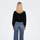 ONLY Onlpiumo Fluffy Short Knitted Pullover in Black