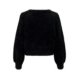 ONLY Onlpiumo Fluffy Short Knitted Pullover in Black