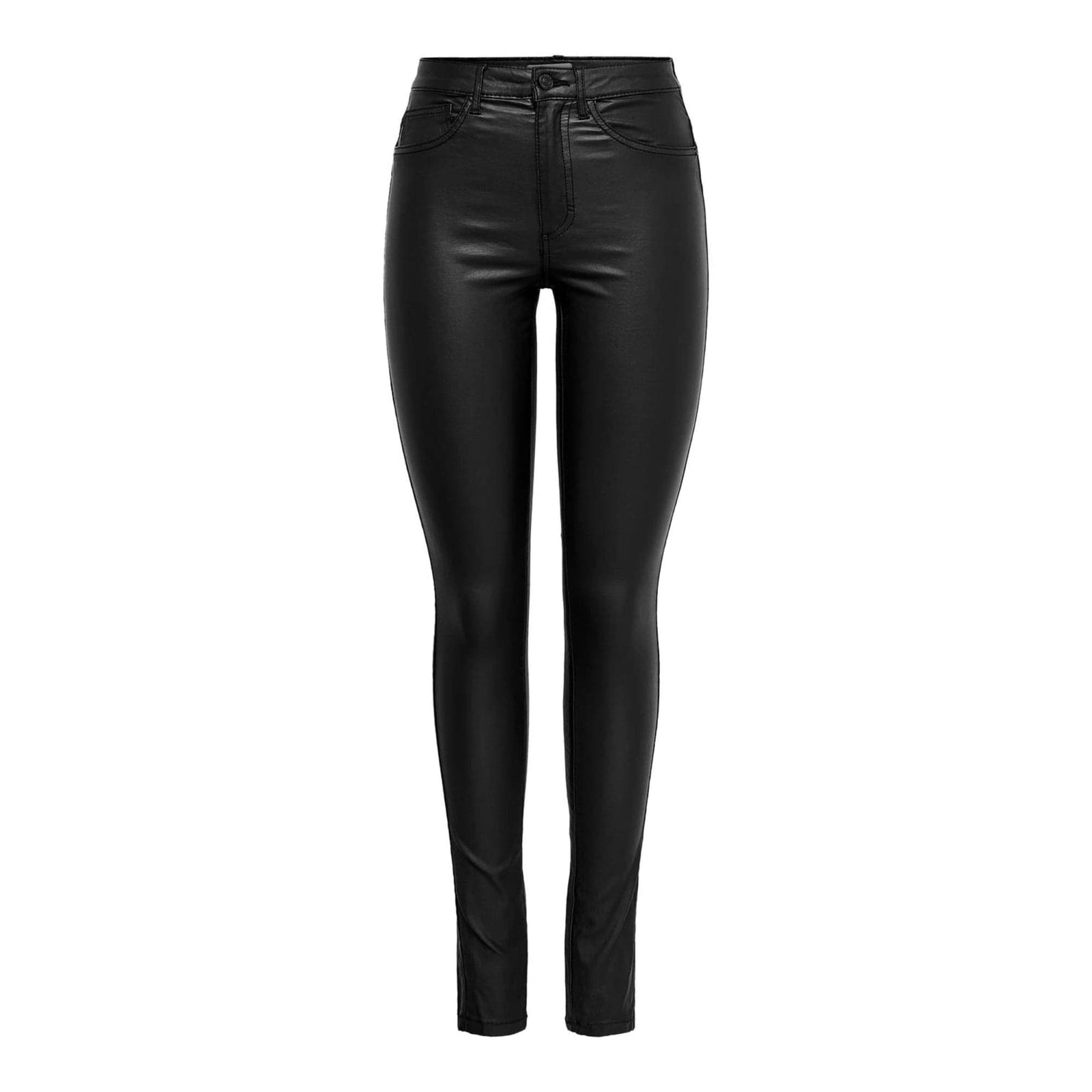 ONLY Faux Leather Trousers in Black