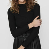 ONLY High Neck Long Sleeved Top in Black