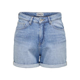 ONLY High Waist Regular Fit Denim Shorts In Blue Denim