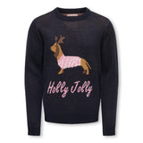 ONLY kids Christmas Sausage Dog Jumper In Night Sky
