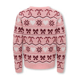 ONLY Kids Snowflake Christmas Jumper In Rose Elegance