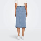 ONLY Midi Denim Skirt in Light Blue Denim