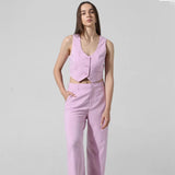 ONLY ONLALBA Short-Sleeve Waistcoat In Pastel Lavender