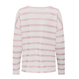 ONLY ONLAMALIO Knitted pullover in Rose/ Rose Smoke Stripe