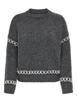 ONLY ONLAMANDA Knitted pullover In Dark Grey Melange