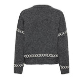 ONLY ONLAMANDA Knitted pullover In Dark Grey Melange