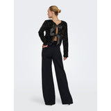 ONLY ONLANIKA Sequins Bow Top In Black