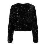 ONLY ONLANIKA Sequins Bow Top In Black