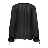 ONLY ONLANINA  Frill V-neck Tie Top In Black