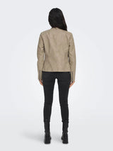 ONLY Onlava Faux Leather Jacked in Weathered Teak