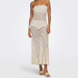 ONLY ONLAYA Lace Long Skirt In Birch