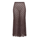 ONLY ONLAYA Lace Long Skirt In Chocolate Martini
