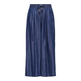 ONLY ONLBEA High Waist Wide Leg Fit Jeans In Dark Blue Denim