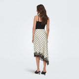 ONLY ONLBELLA  Slanted Satin Lace Skirt In Cloud Dancer