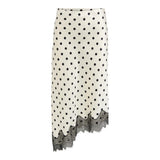 ONLY ONLBELLA Slanted Satin Lace Skirt In Clouse Dancer