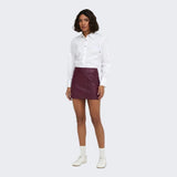 ONLY ONLBITTEN Faux Leather Mini Skirt In Fig