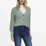 ONLY ONLCAROL Knitted cardigan in Grey/ Chinois Green