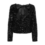 ONLY ONLCONFIDENCE LS Sequin Bow Top In Black