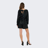 ONLY ONLCONFIDENCE LS Sequin Bow Top In Black
