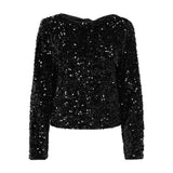 ONLY ONLCONFIDENCE LS Sequin Bow Top In Black