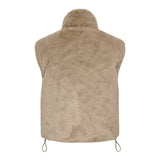 ONLY ONLDANA Faux Fur Gilet In Silver Mink