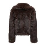 ONLY ONLDAWN Synthetic Fur Jacket In Chocolate Torte