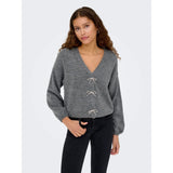 ONLY ONLDONNA BOW Knitted Pullover In Grey