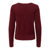 ONLY ONLELLA V Neck Knit In Cabernet