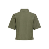 ONLY ONLGOA Linen Shirt In Smokey Olive
