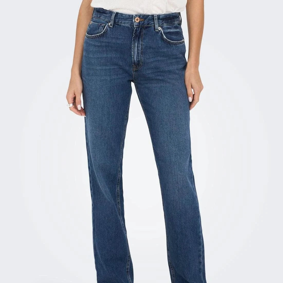 ONLY Onljaci Mid Waist Straight Fit Jeans