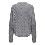 ONLY ONLJEANETT Cable Knit Medium In Grey Melange
