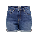 ONLY ONLJOSEPHINE High Waist Regular Fit Denim Shorts In Blue Medium