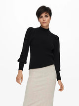 ONLY Onlkatia Long Sleeve Highneck Knitted Pullover in Black