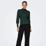 ONLY Onlkatia Long Sleeve Highneck Knitted Pullover in Green