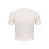 ONLY ONLKELLY LIFE Cloud Dancer Peach T-shirt In White