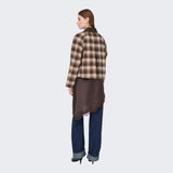 ONLY ONLKINE Checked Corduroy Jacket In Chocolate Martini
