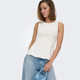 ONLY ONLKISS Peplum Top In Cloud Dancer