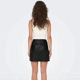 ONLY Onlleni Faux Leather Mini Skirt With Slit