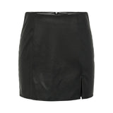 ONLY Onlleni Faux Leather Mini Skirt With Slit