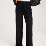 ONLY Onllucy Laura Mid Waist Wide Legs Pants in Black