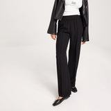 ONLY Onllucy Laura Mid Waist Wide Legs Pants in Black