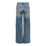 ONLY ONLMADISON High Waist Wide Leg Fit Jeans 34" Length In Blue Grey