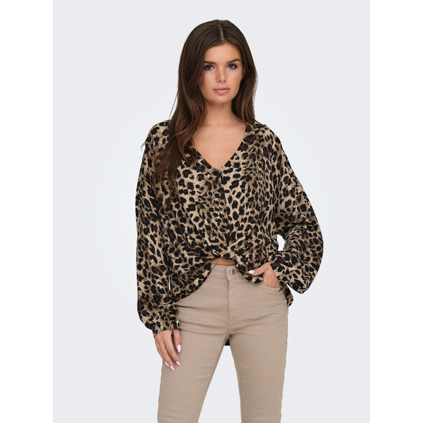 ONLY ONLMASC THALIA LIFE LS Knot Top In Light Taupe