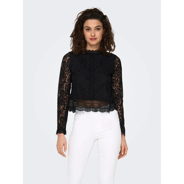 Only Onlsalina l/s lace top jrs black Only Onlsalina l/s lace top jrs black